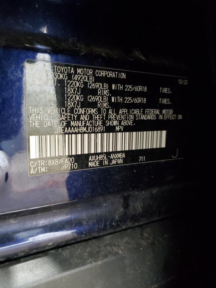 2021 Toyota Venza Le VIN: JTEAAAAH8MJ016891 Lot: 58775654