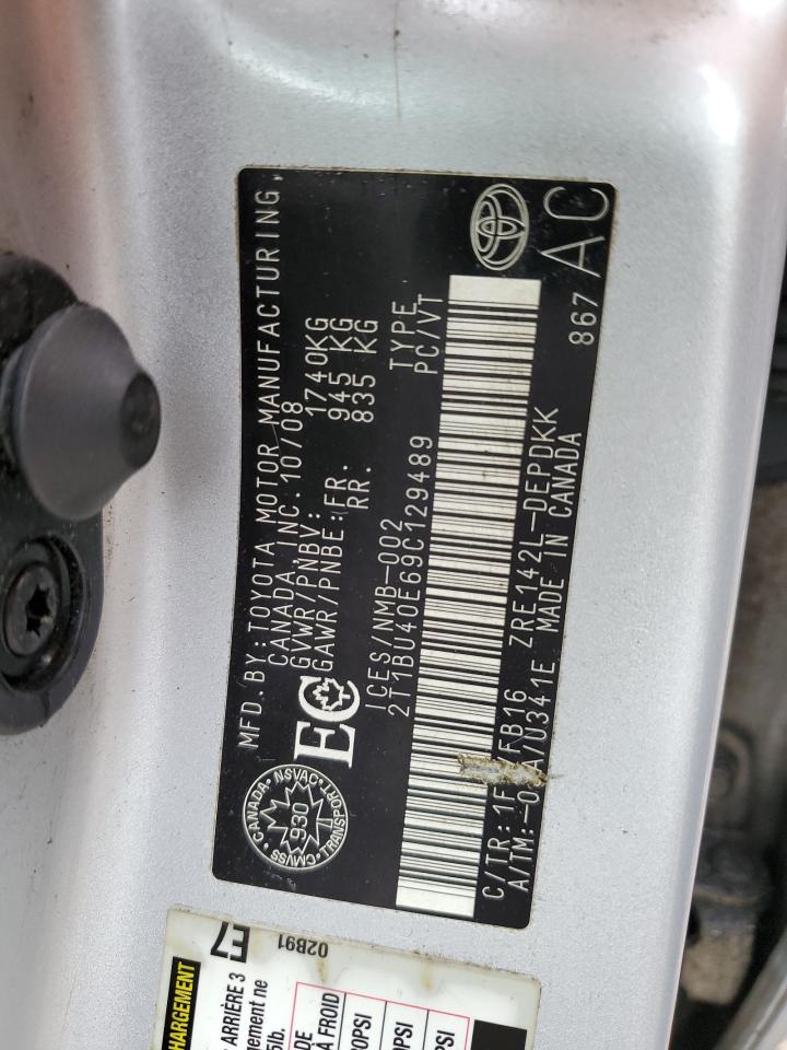 2T1BU40E69C129489 2009 Toyota Corolla Base