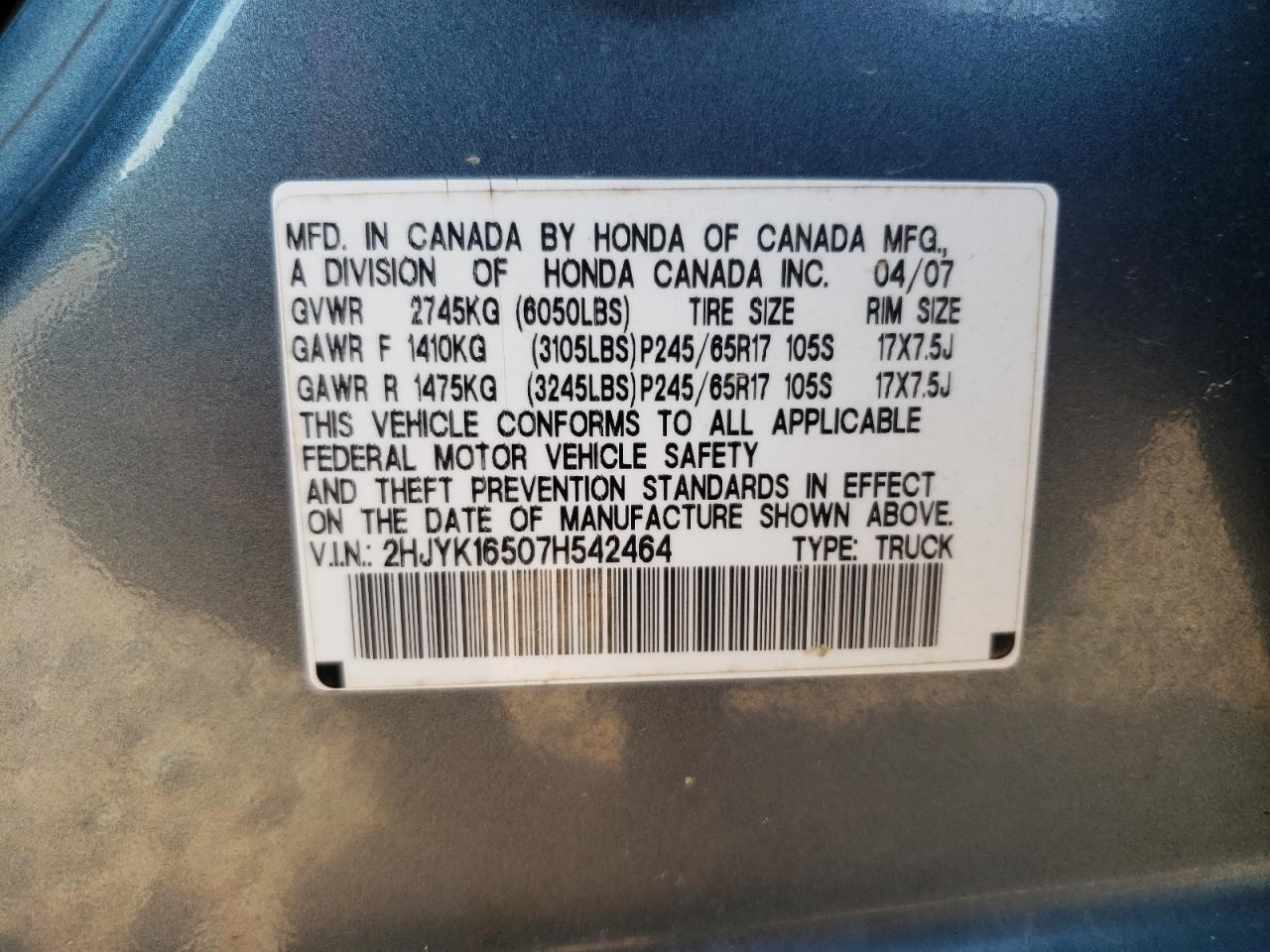 2007 Honda Ridgeline - Image 12