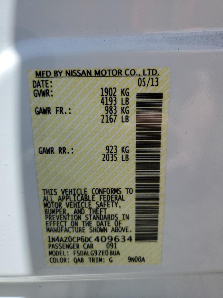 2013 Nissan Leaf S VIN: 1N4AZ0CP6DC409634 Lot: 57661304