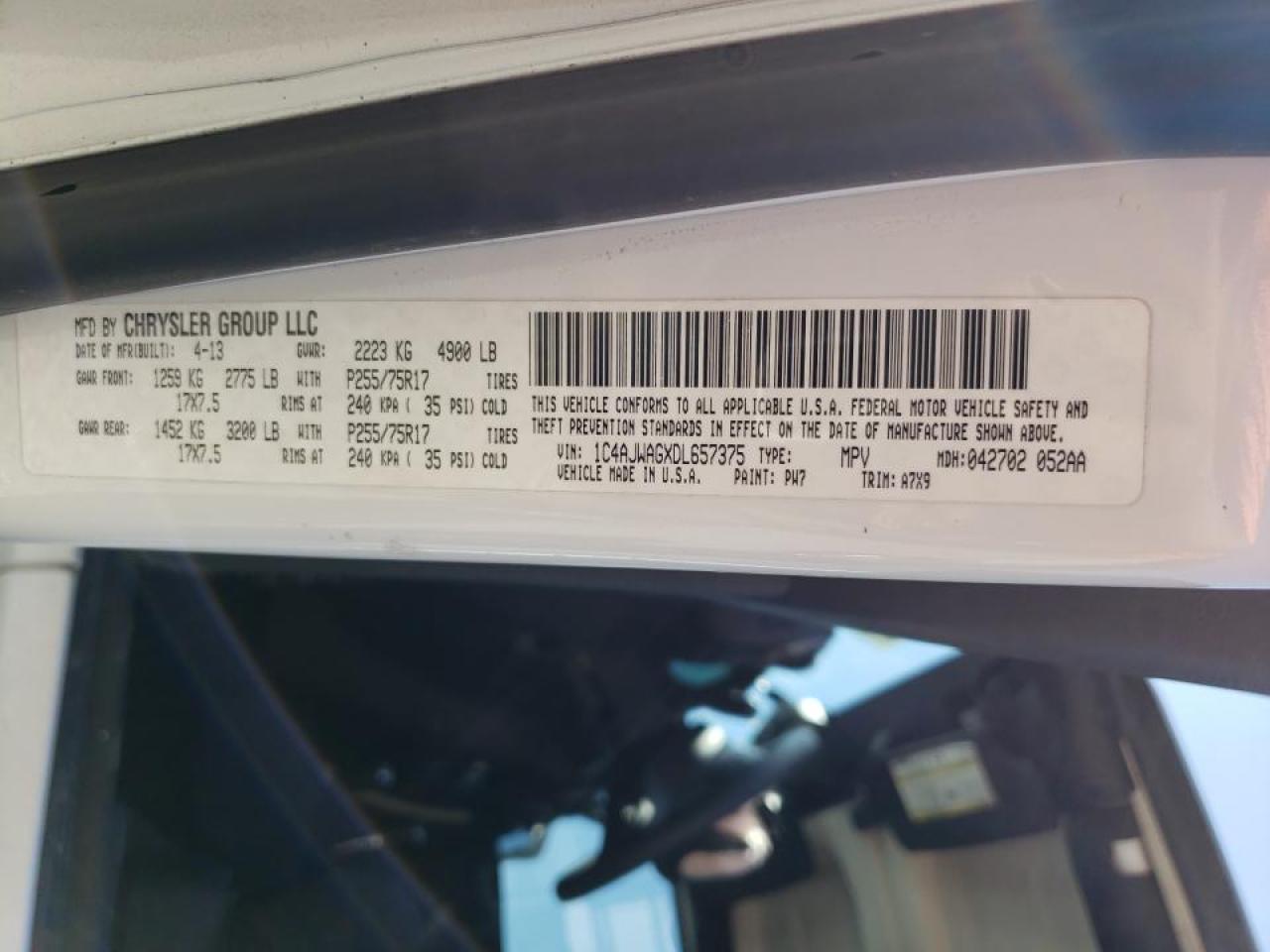 2013 Jeep Wrangler Sport VIN: 1C4AJWAGXDL657375 Lot: 57302864