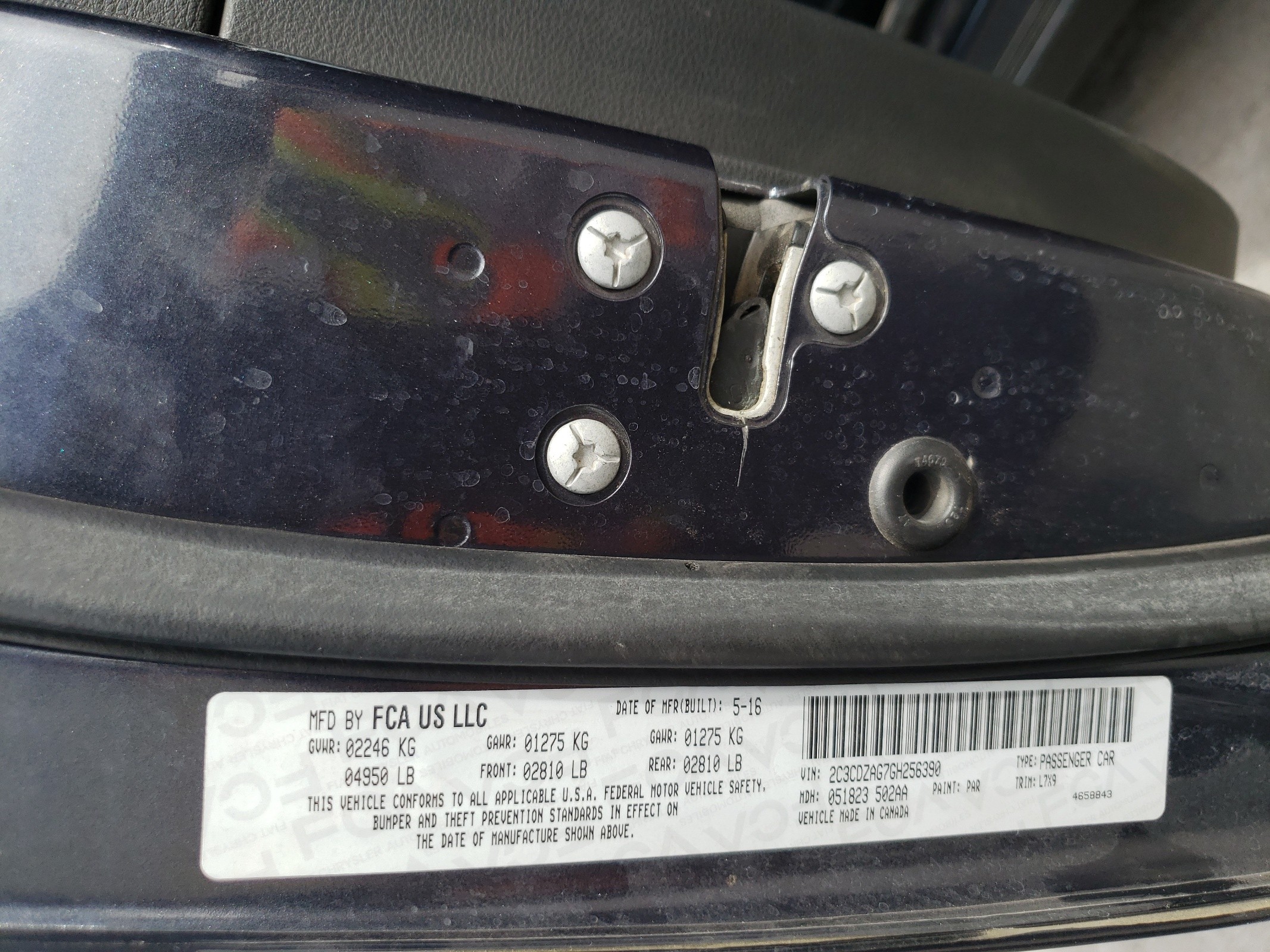 2C3CDZAG7GH256390 2016 Dodge Challenger Sxt