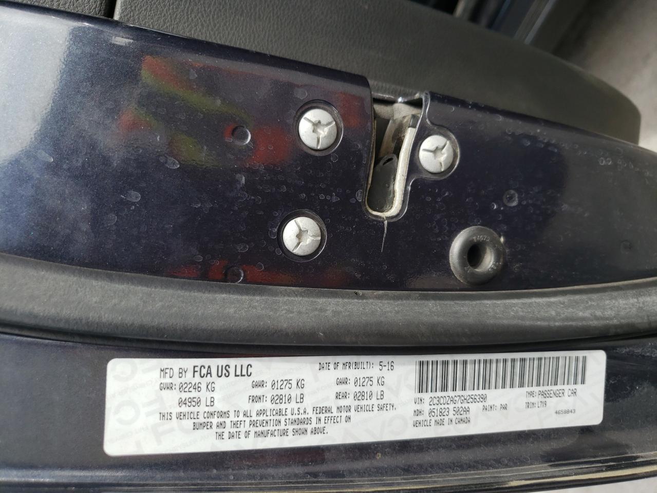 2016 Dodge Challenger Sxt VIN: 2C3CDZAG7GH256390 Lot: 57731344