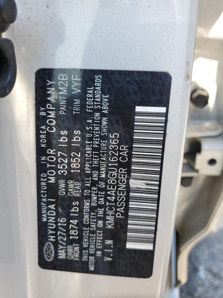 2016 Hyundai Accent Se VIN: KMHCT4AE8GU162365 Lot: 59945694