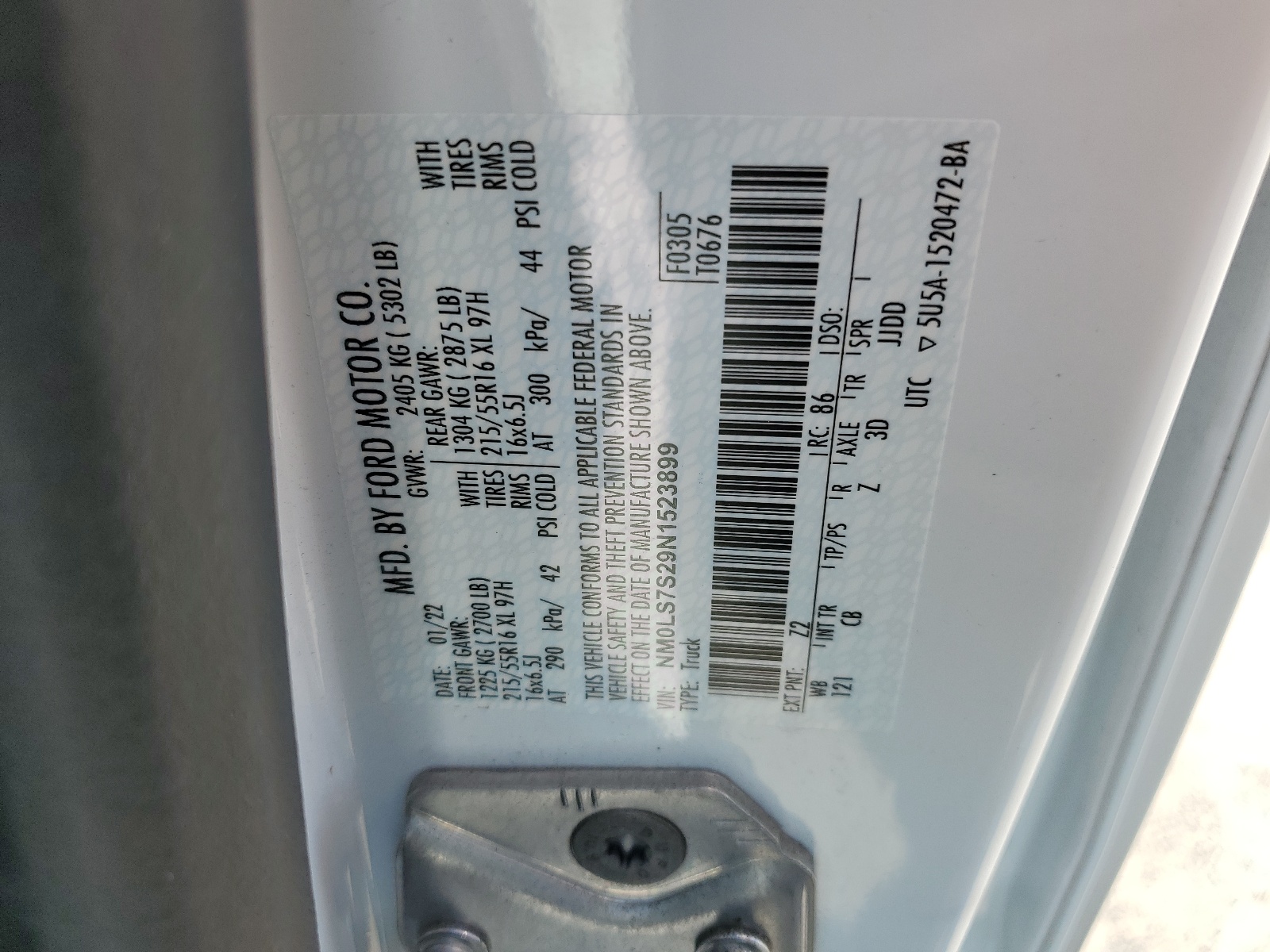 NM0LS7S29N1523899 2022 Ford Transit Connect Xl