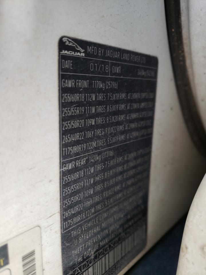 2018 Jaguar F-Pace Premium VIN: SADCJ2GX2JA295062 Lot: 60313794