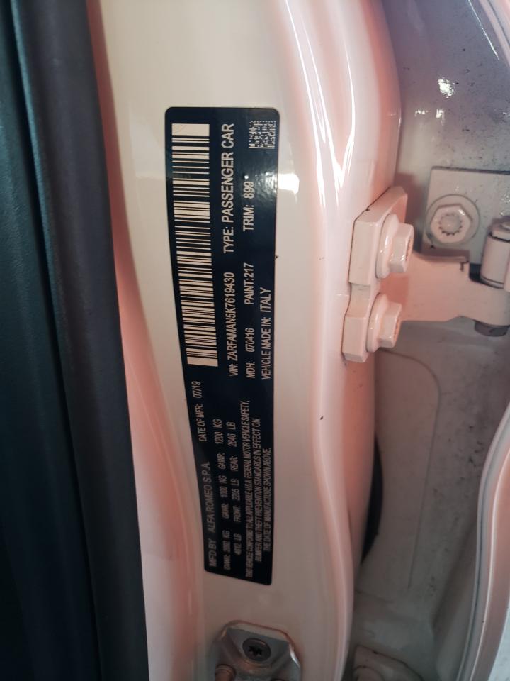 2019 Alfa Romeo Giulia VIN: ZARFAMAN5K7619430 Lot: 59622214