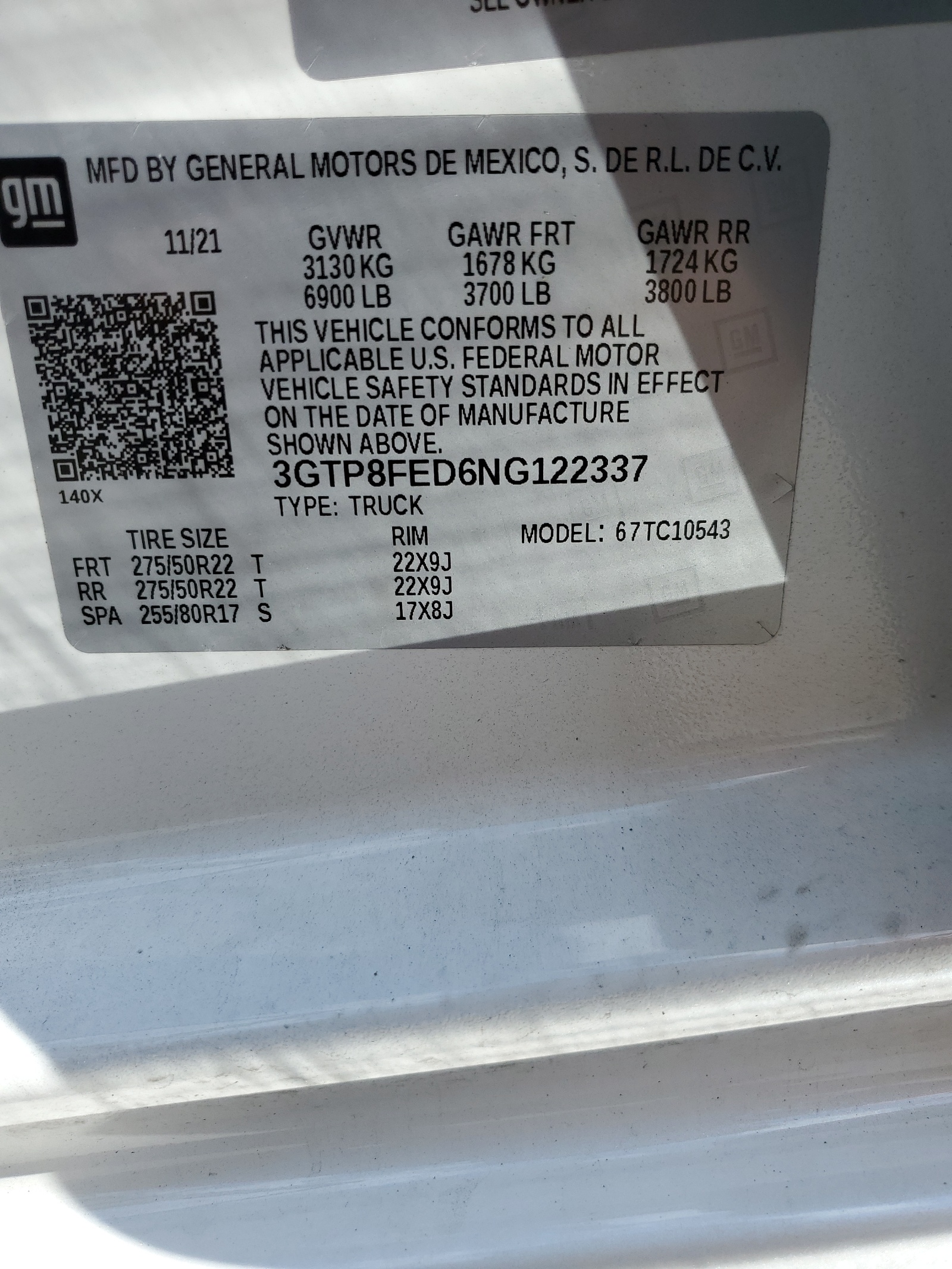 3GTP8FED6NG122337 2022 GMC Sierra Limited C1500 Denali