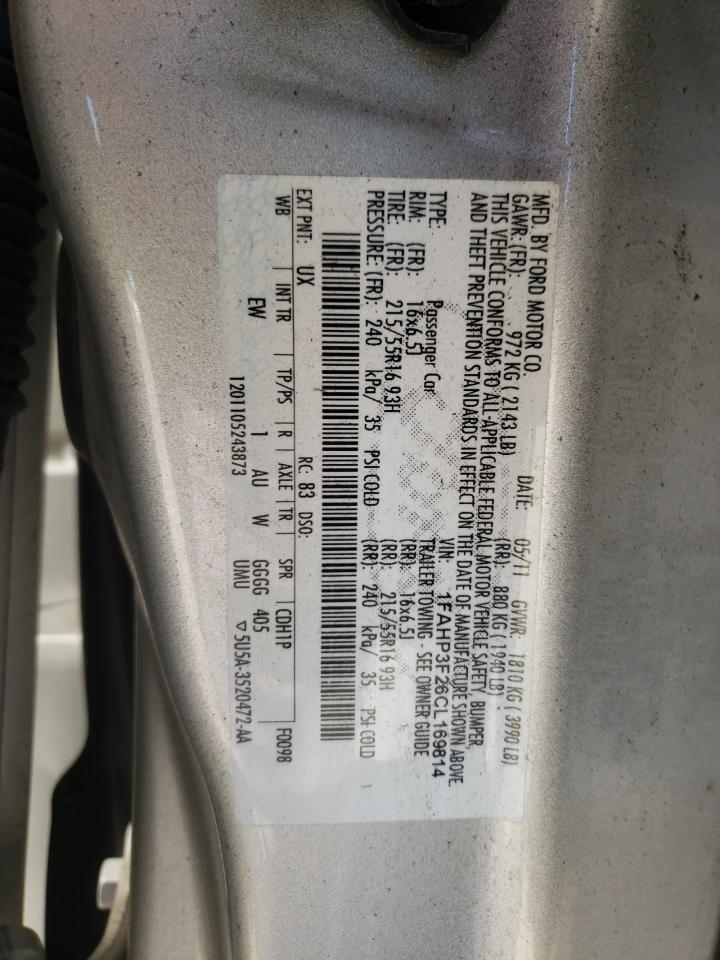 1FAHP3F26CL169814 2012 Ford Focus Se