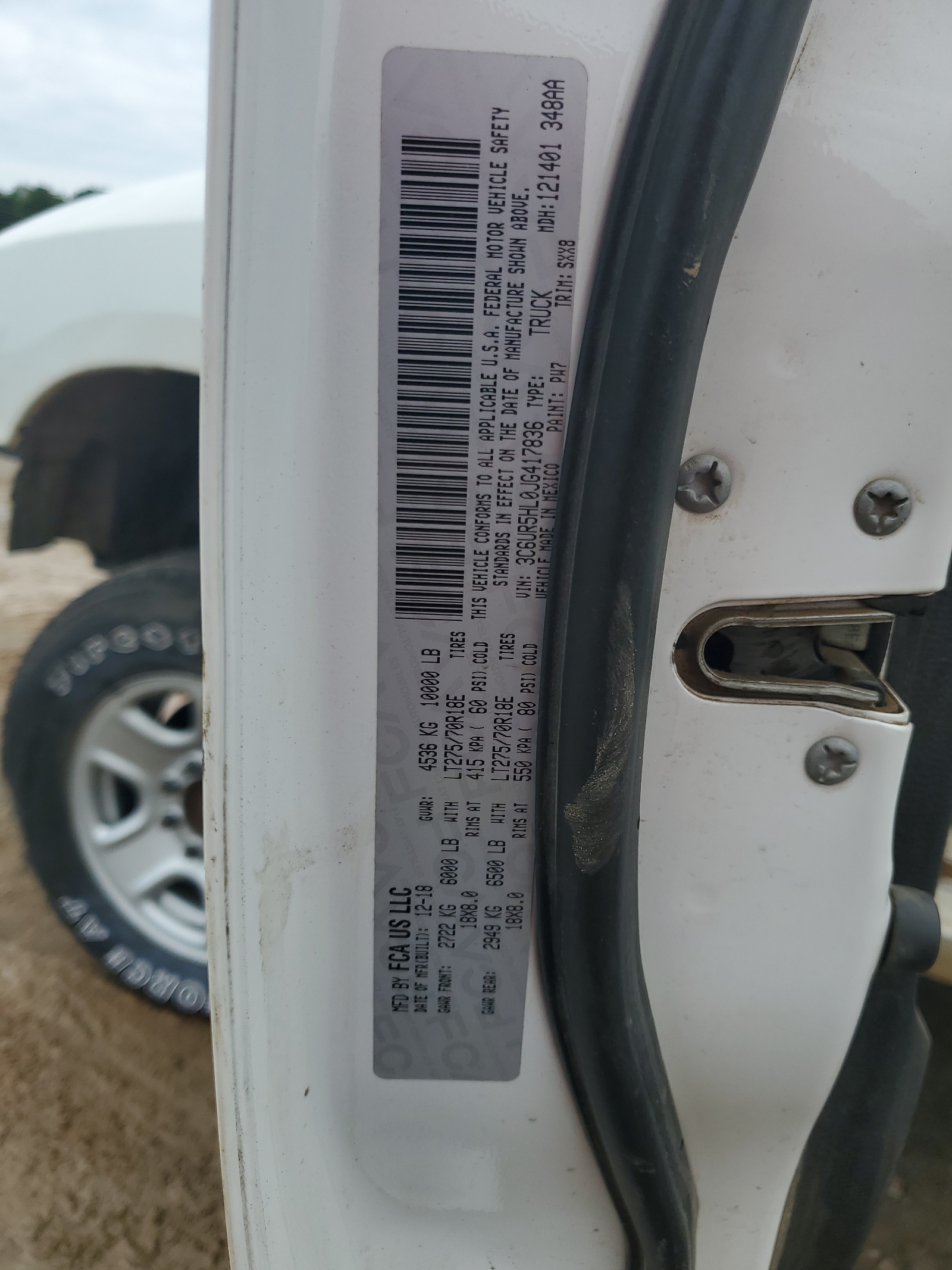 3C6UR5HL0JG417836 2018 Ram 2500 St