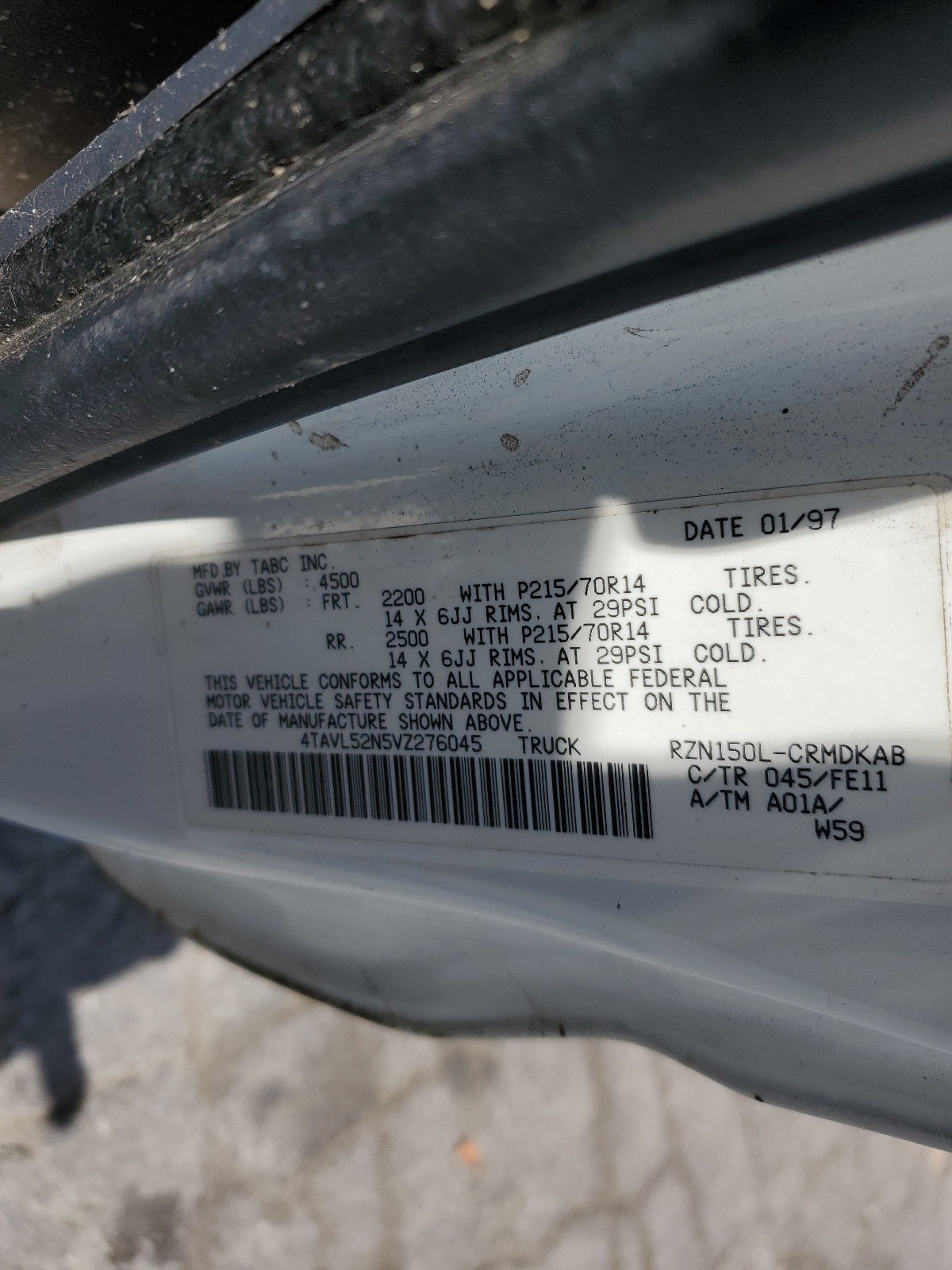 4TAVL52N5VZ276045 1997 Toyota Tacoma Xtracab