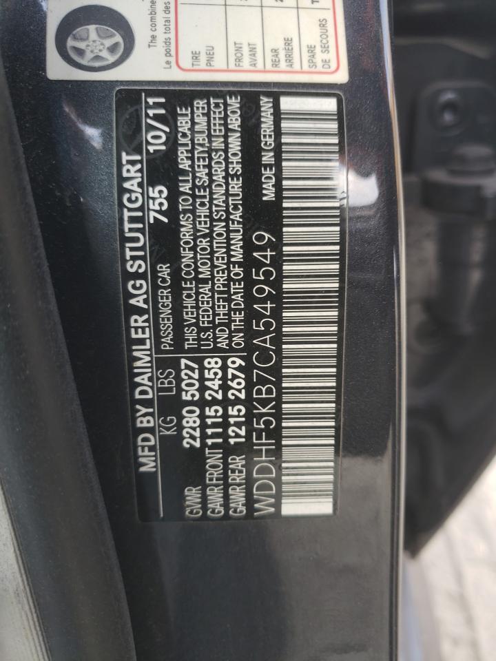 2012 Mercedes-Benz E 350 VIN: WDDHF5KB7CA549549 Lot: 61013784