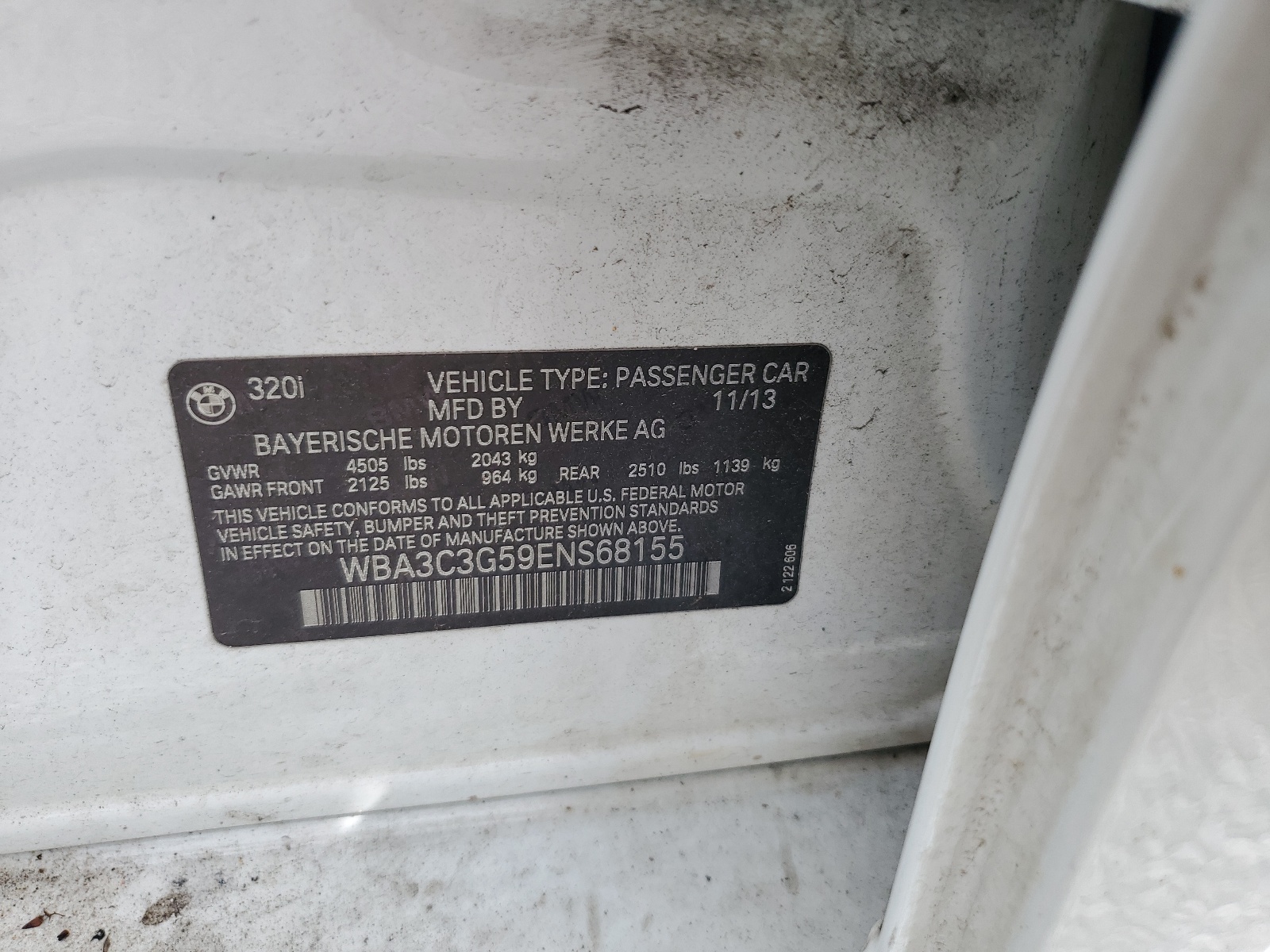 WBA3C3G59ENS68155 2014 BMW 320 I xDrive