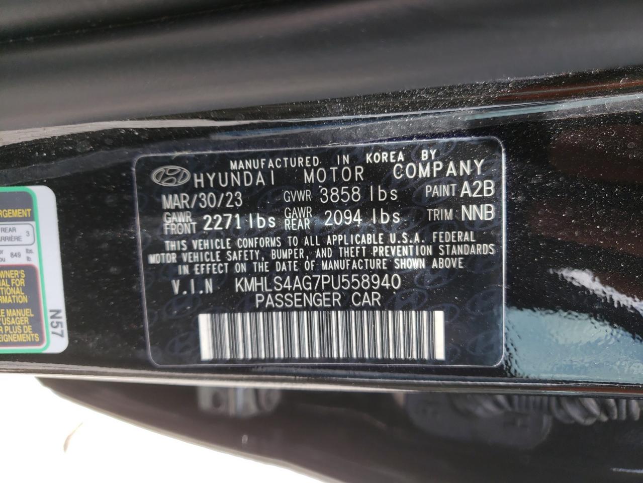 KMHLS4AG7PU558940 2023 Hyundai Elantra Sel