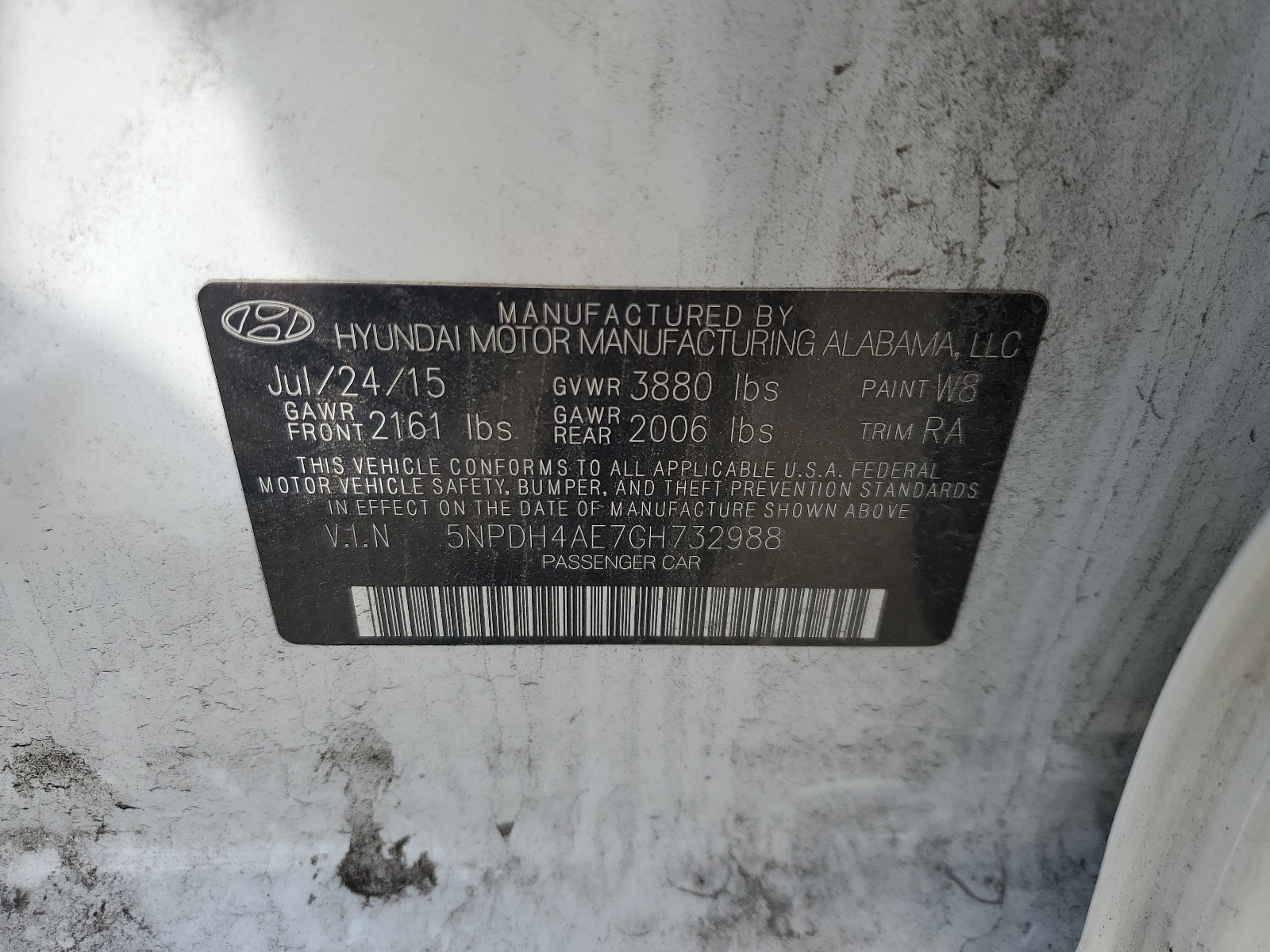 5NPDH4AE7GH732988 2016 Hyundai Elantra Se