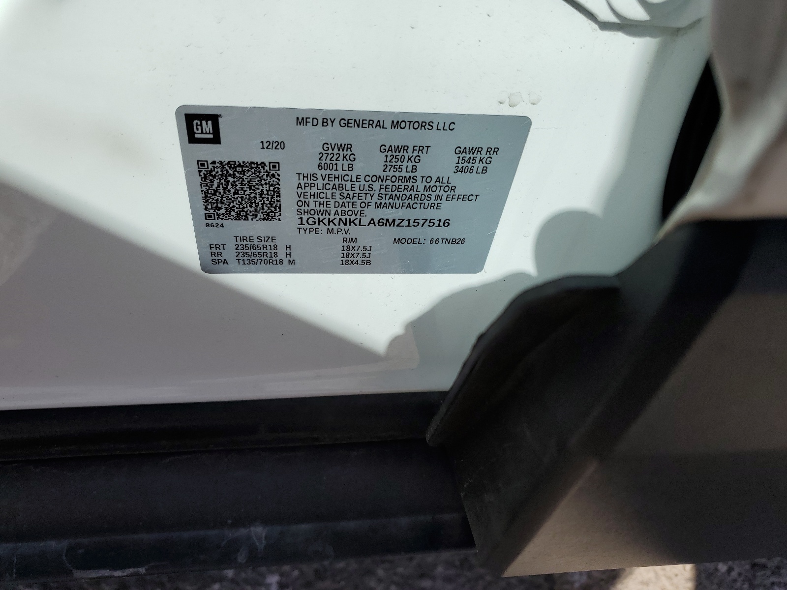 1GKKNKLA6MZ157516 2021 GMC Acadia Sle