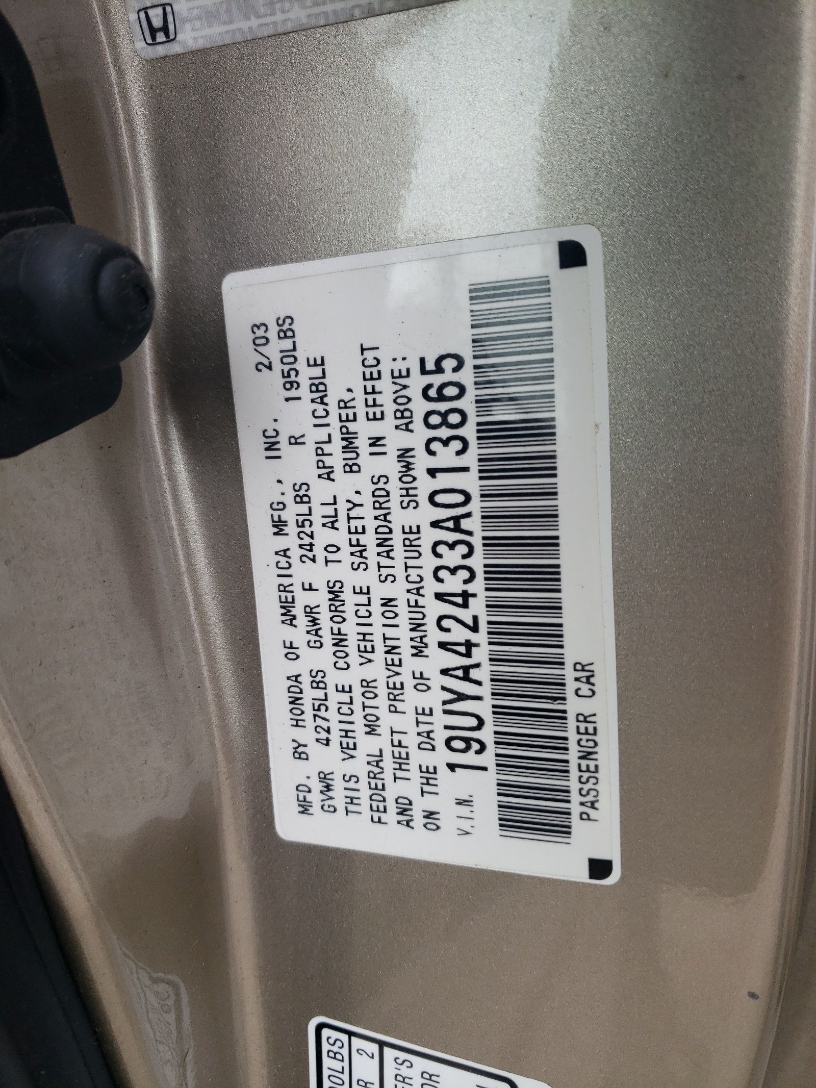 19UYA42433A013865 2003 Acura 3.2Cl