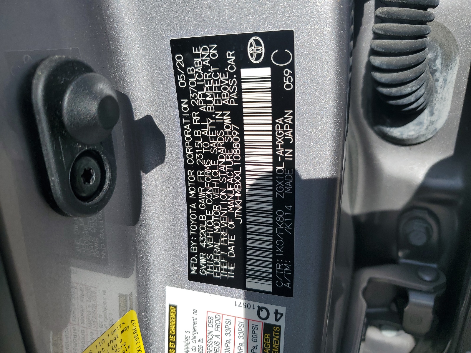 JTNKHMBXXL1088097 2020 Toyota C-Hr Xle