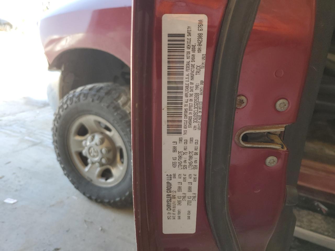 3C6UD5CL3CG225268 2012 Dodge Ram 2500 St