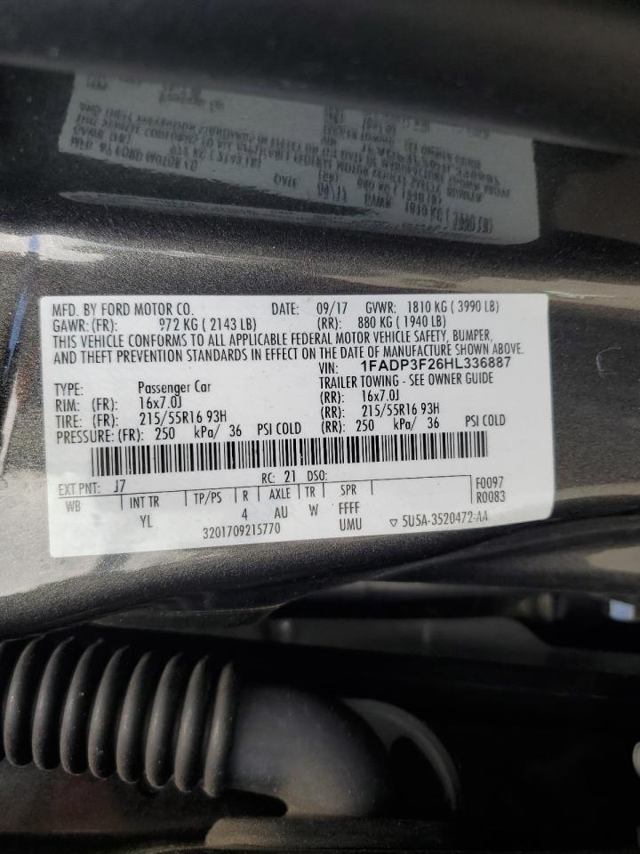 1FADP3F26HL336887 2017 Ford Focus Se