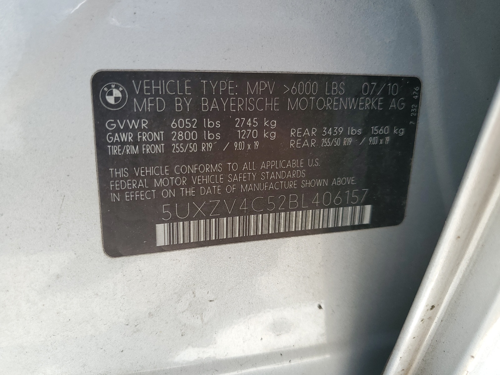 5UXZV4C52BL406157 2011 BMW X5 xDrive35I