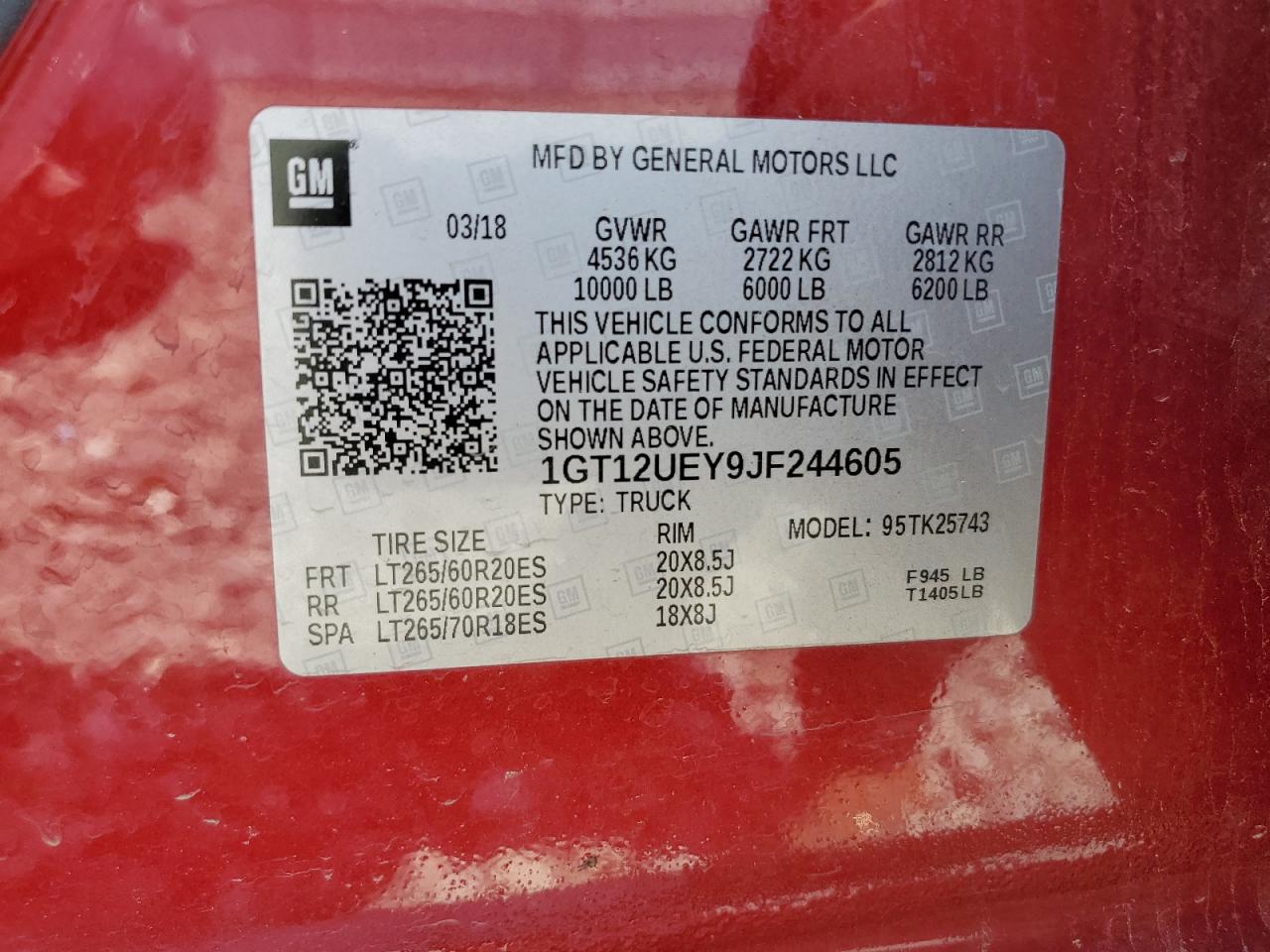 1GT12UEY9JF244605 2018 GMC Sierra K2500 Denali