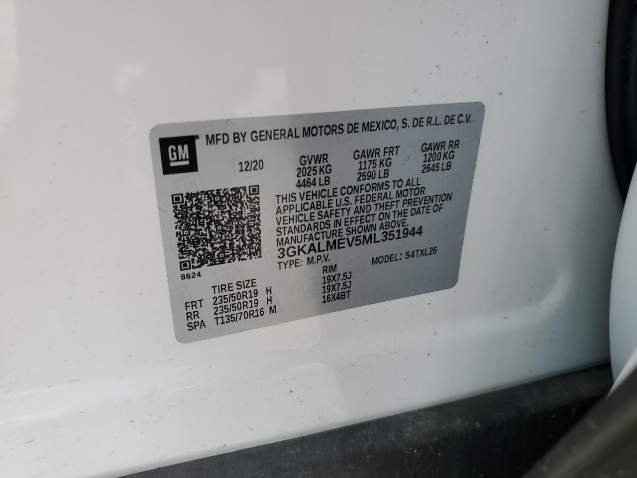 2021 GMC Terrain Sle VIN: 3GKALMEV5ML351944 Lot: 56954954