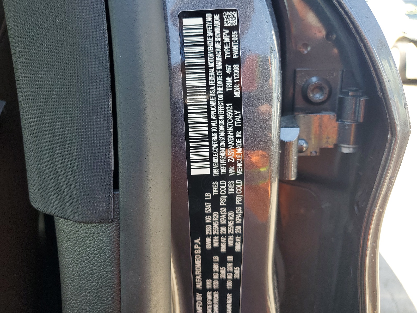 ZASPAKBN1K7C45021 2019 Alfa Romeo Stelvio Ti