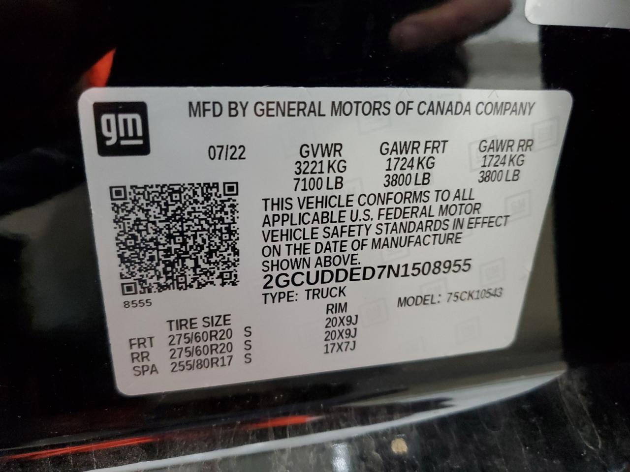 2022 Chevrolet Silverado K1500 Lt VIN: 2GCUDDED7N1508955 Lot: 59872634