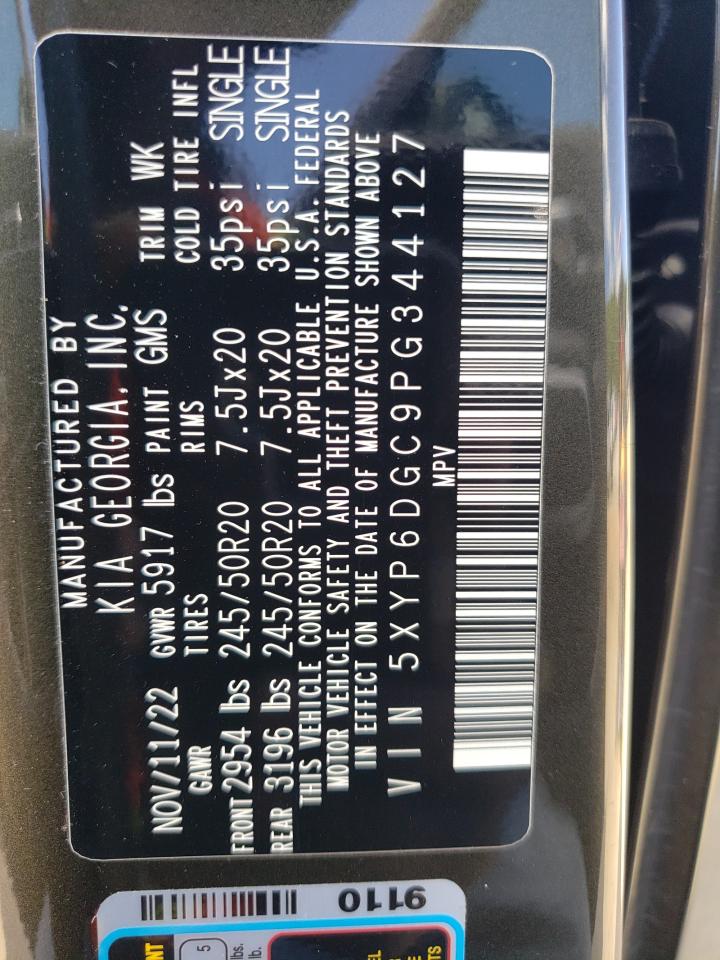 2023 Kia Telluride S VIN: 5XYP6DGC9PG344127 Lot: 58698374