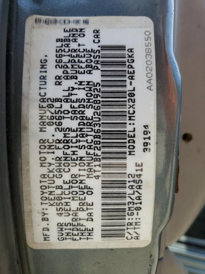 2003 Toyota Avalon Xl VIN: 4T1BF28B63U268925 Lot: 60654434