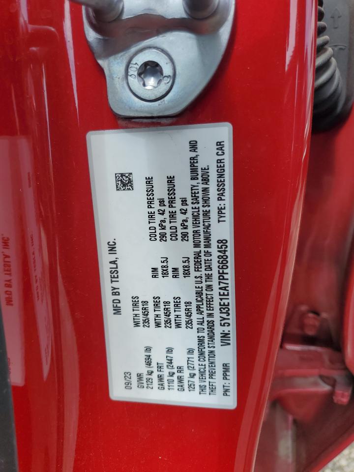 5YJ3E1EA7PF668458 2023 Tesla Model 3