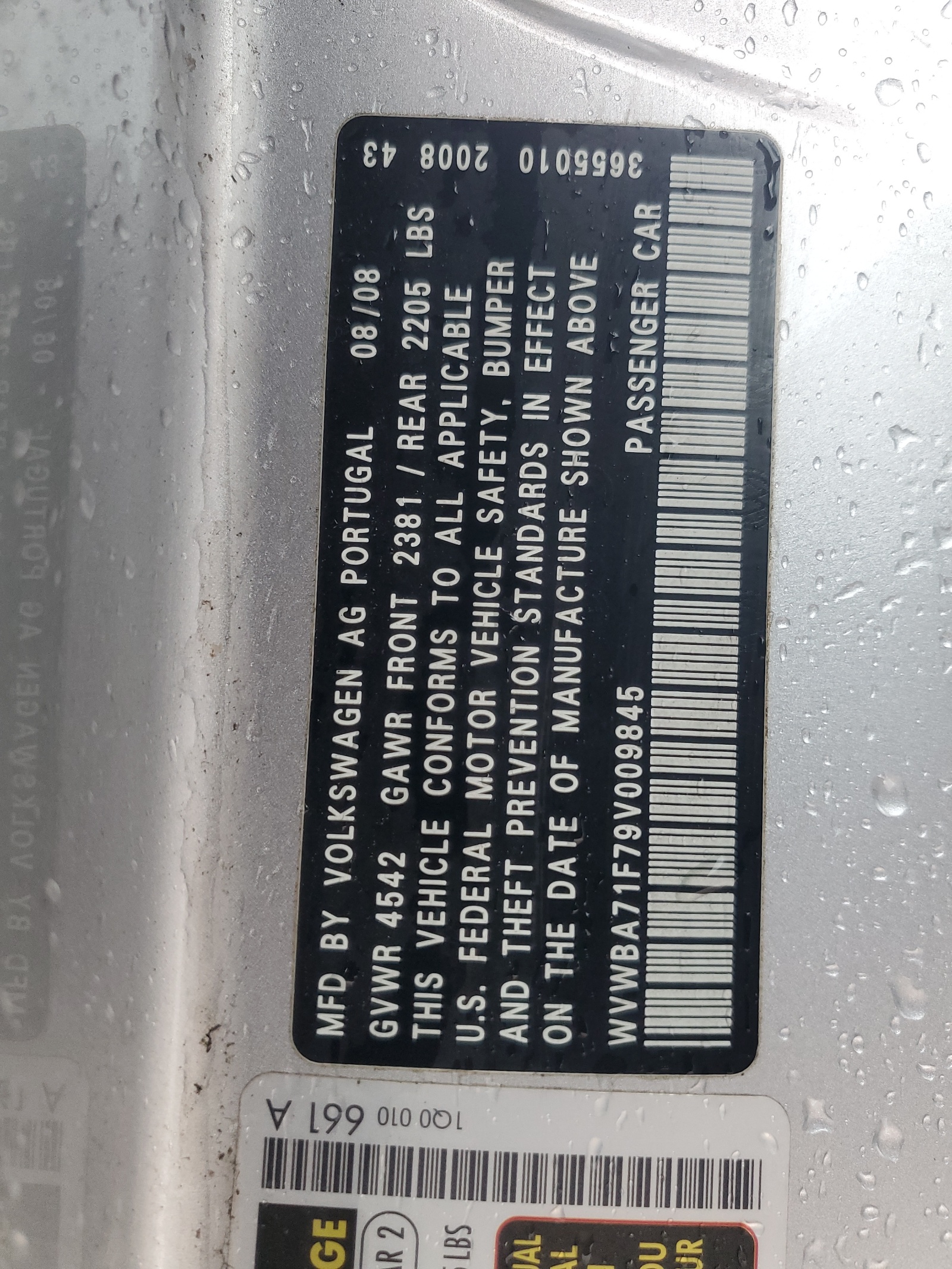 WVWBA71F79V009845 2009 Volkswagen Eos Turbo