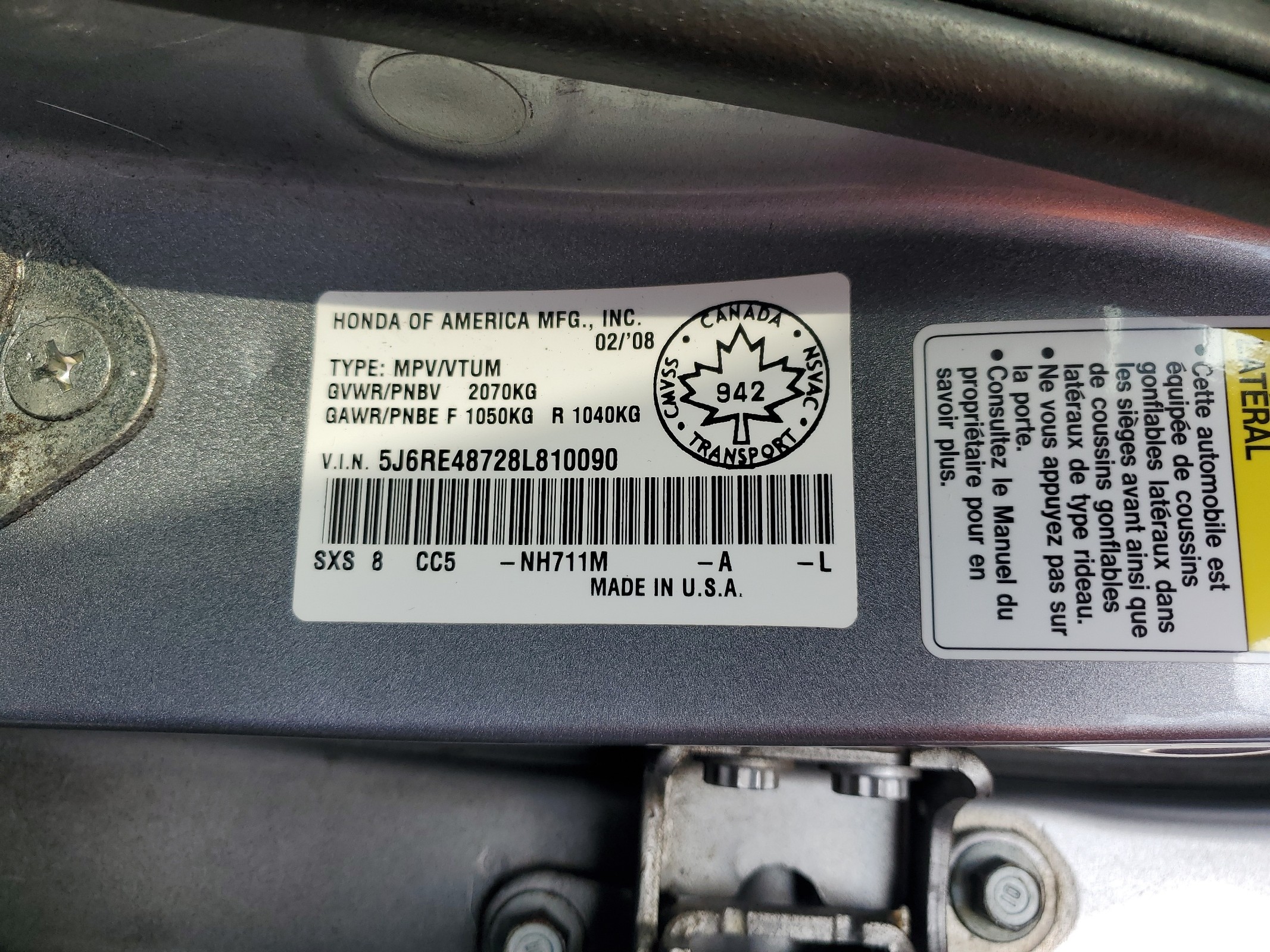 5J6RE48728L810090 2008 Honda Cr-V Exl