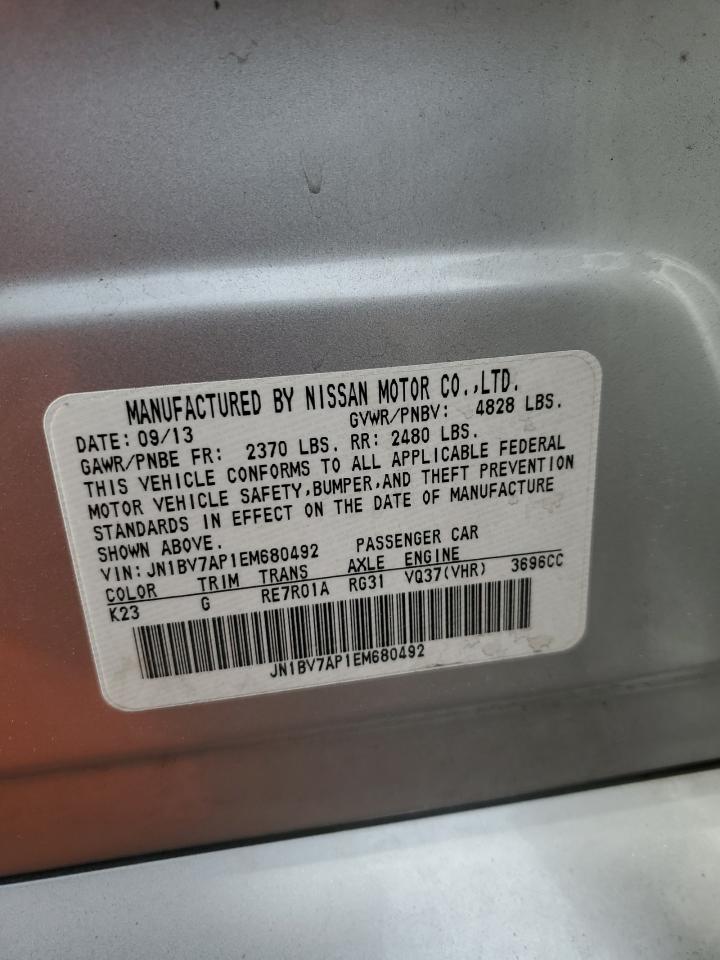 2014 Infiniti Q50 Base VIN: JN1BV7AP1EM680492 Lot: 60446734