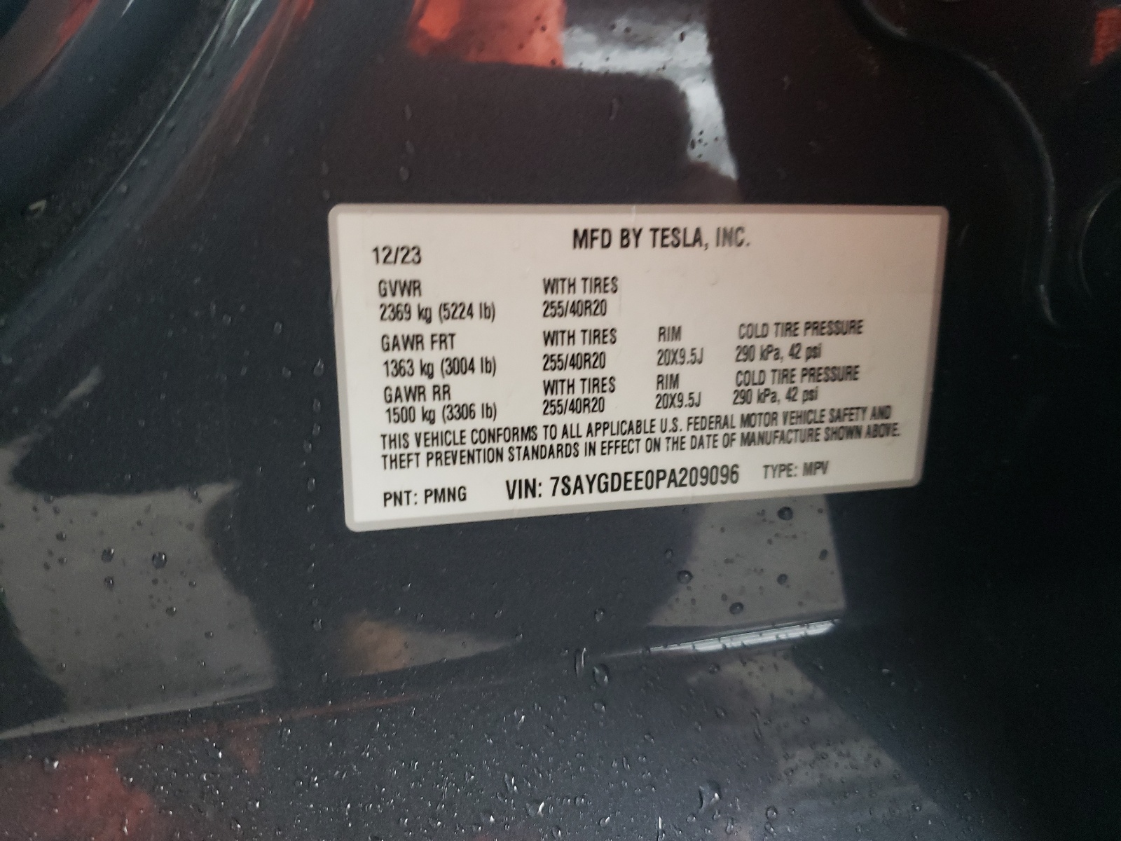 7SAYGDEE0PA209096 2023 Tesla Model Y