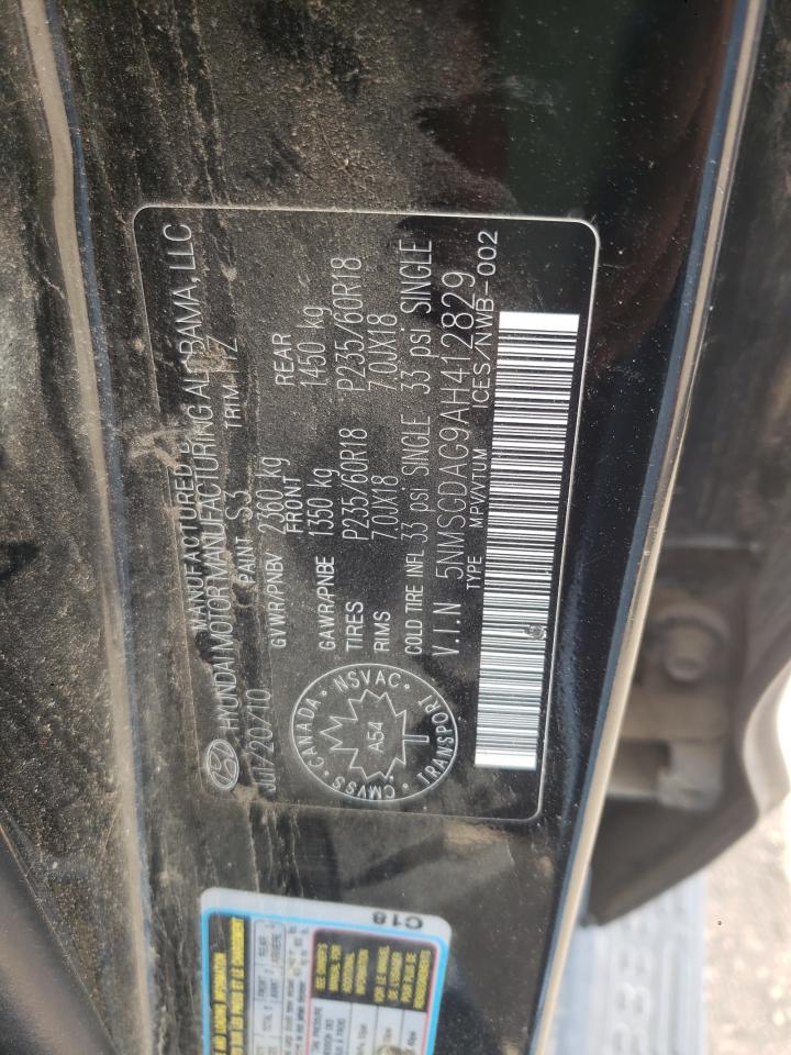 2010 Hyundai Santa Fe Gls VIN: 5NMSGDAG9AH412829 Lot: 61244654