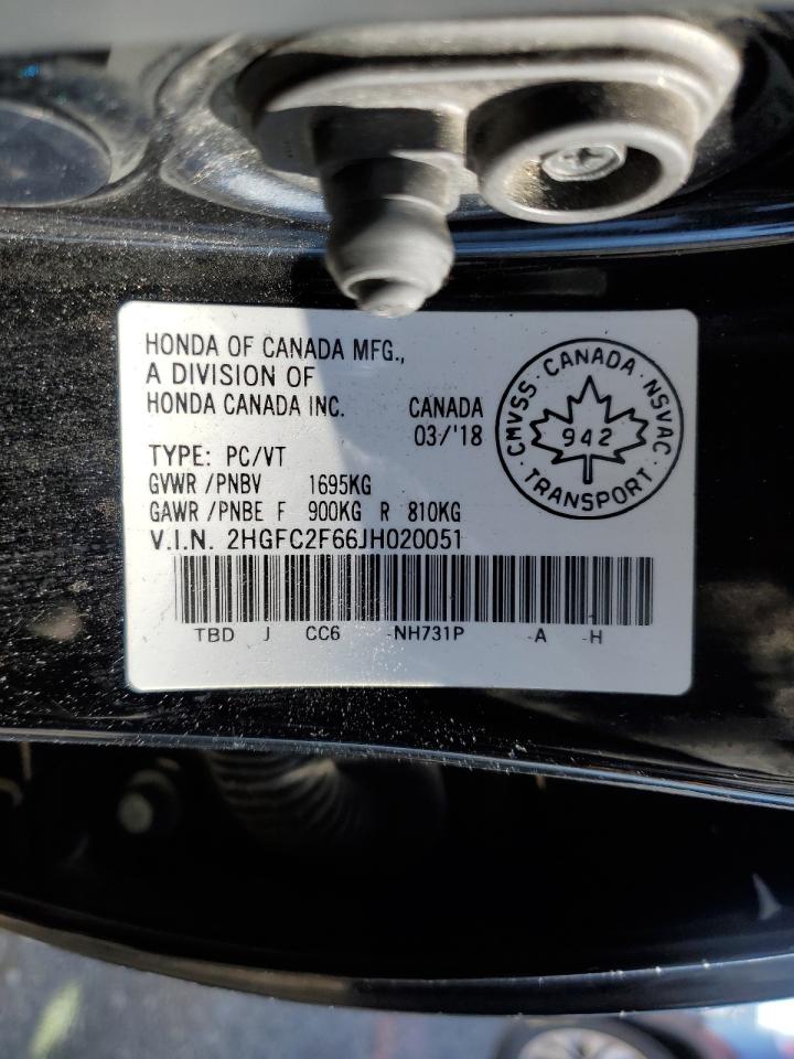 2HGFC2F66JH020051 2018 Honda Civic Lx