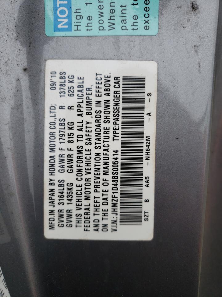 2011 Honda Cr-Z VIN: JHMZF1D48BS005414 Lot: 56899804