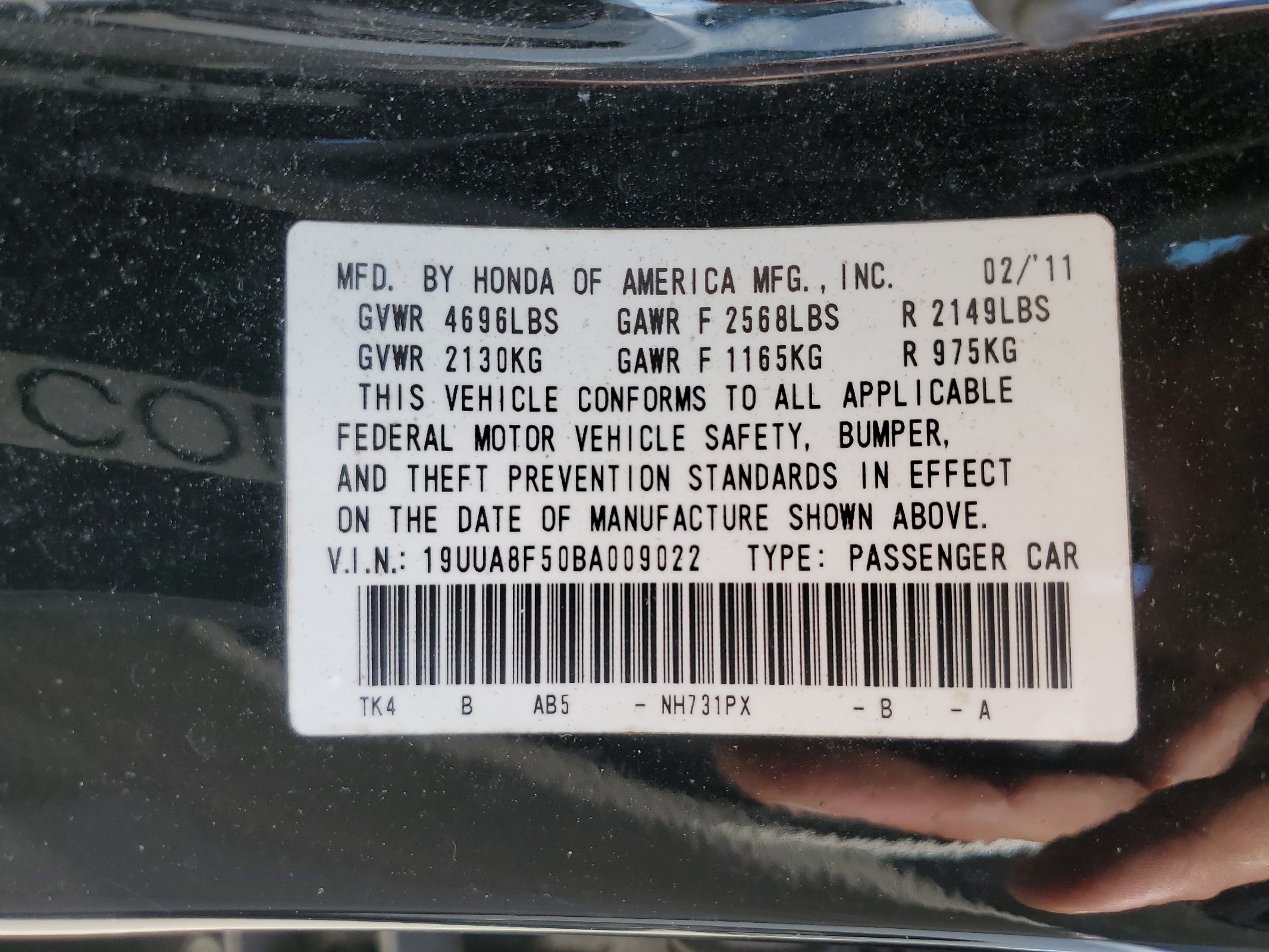 19UUA8F50BA009022 2011 Acura Tl