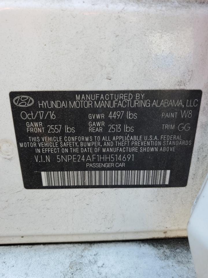 VIN 5NPE24AF1HH514691 2017 HYUNDAI SONATA no.12