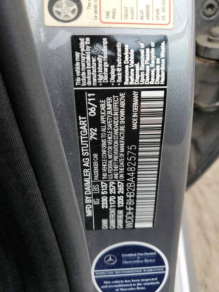 2011 Mercedes-Benz E 350 4Matic VIN: WDDHF8HB2BA482575 Lot: 65039054