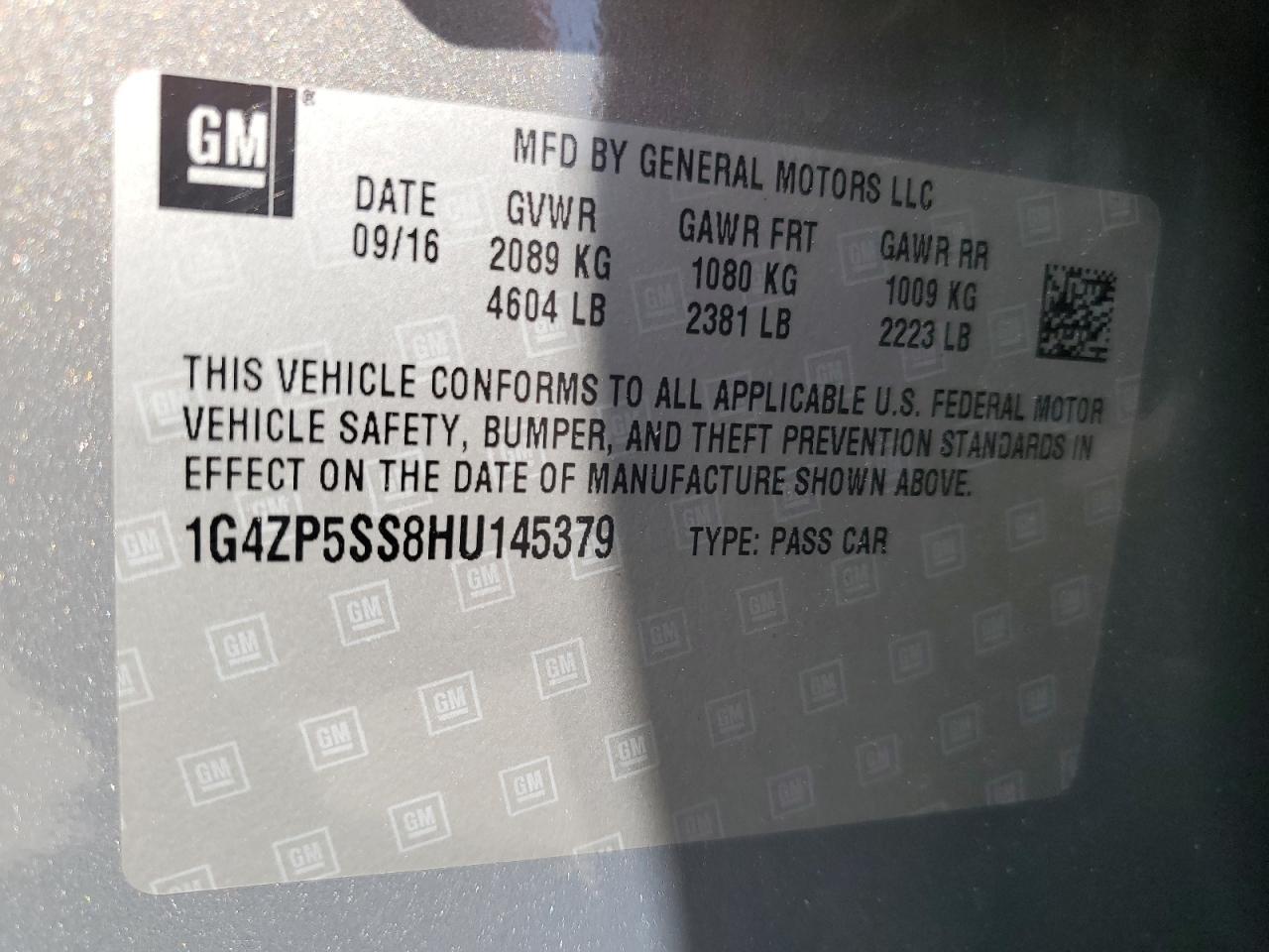 2017 Buick Lacrosse Essence VIN: 1G4ZP5SS8HU145379 Lot: 59780244