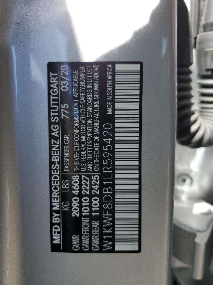 2020 Mercedes-Benz C 300 VIN: W1KWF8DB1LR595420 Lot: 57676234