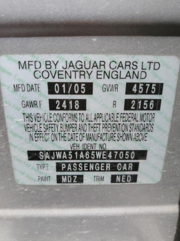 2005 Jaguar X-Type 3.0 VIN: SAJWA51A65WE47050 Lot: 60068584