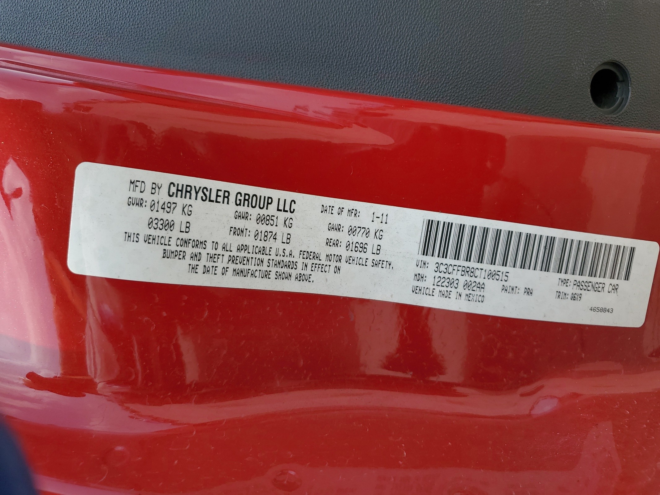 3C3CFFBR8CT100515 2012 Fiat 500 Sport