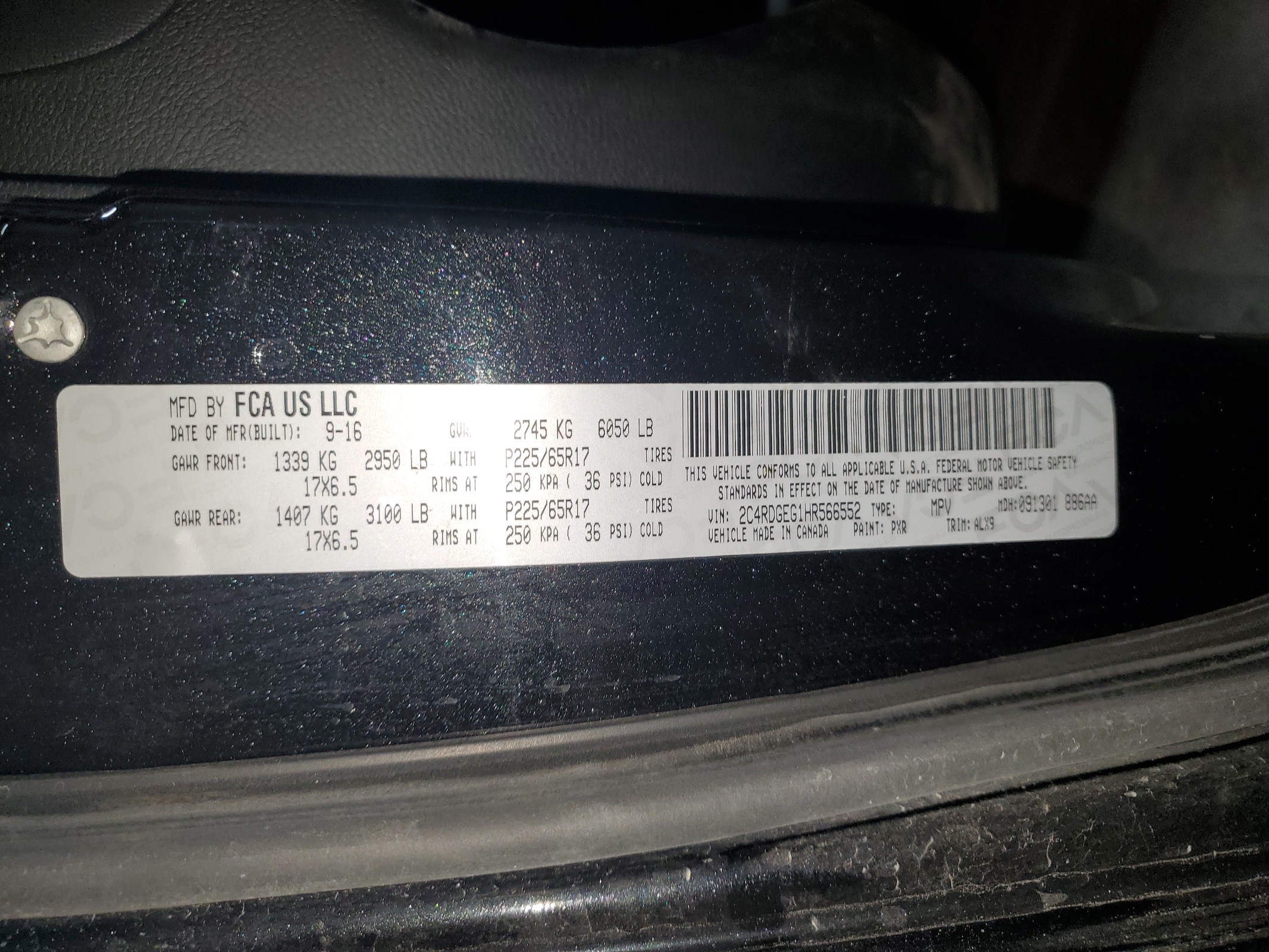 2C4RDGEG1HR566552 2017 Dodge Grand Caravan Gt