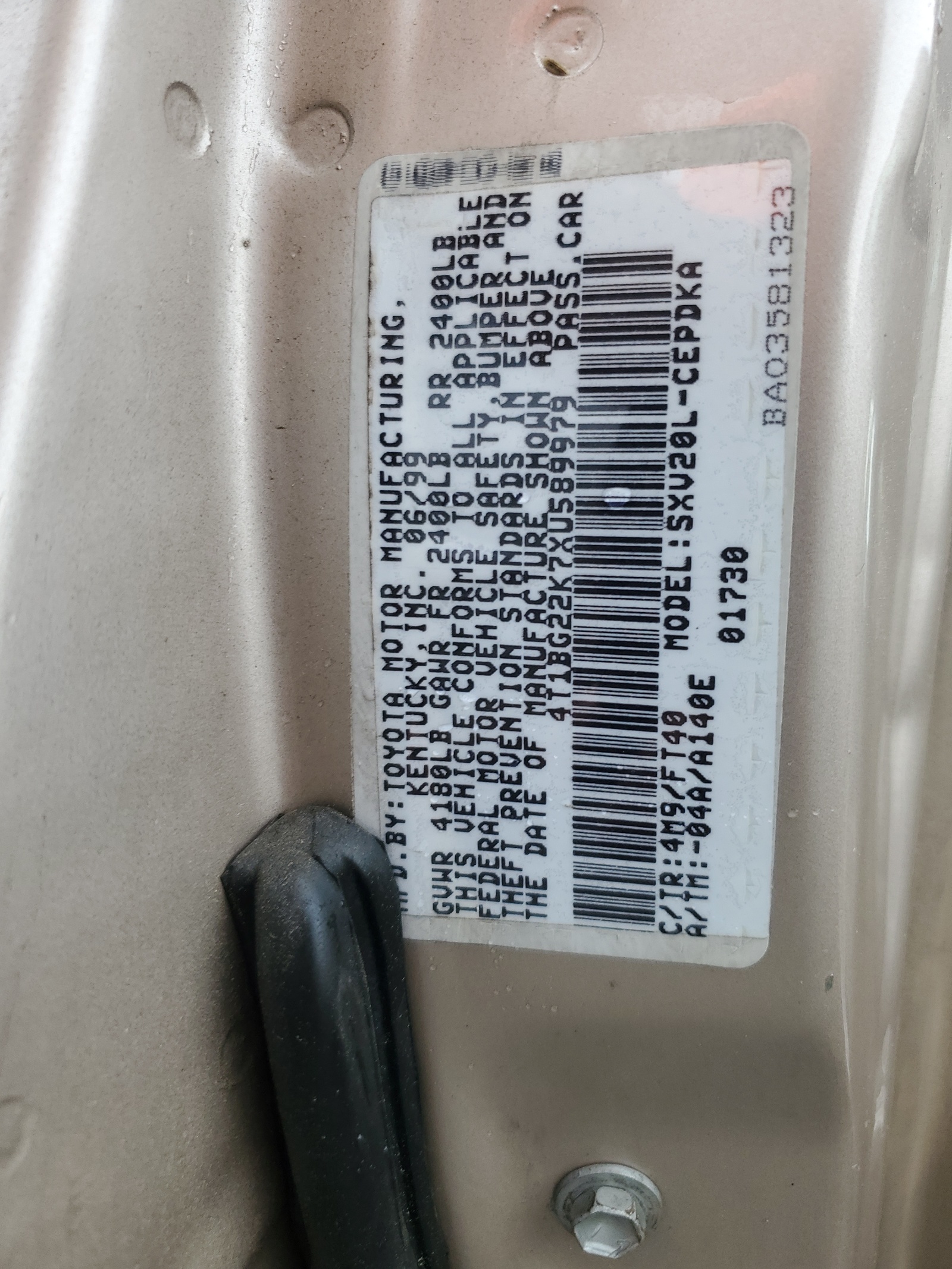 4T1BG22K7XU589979 1999 Toyota Camry Ce