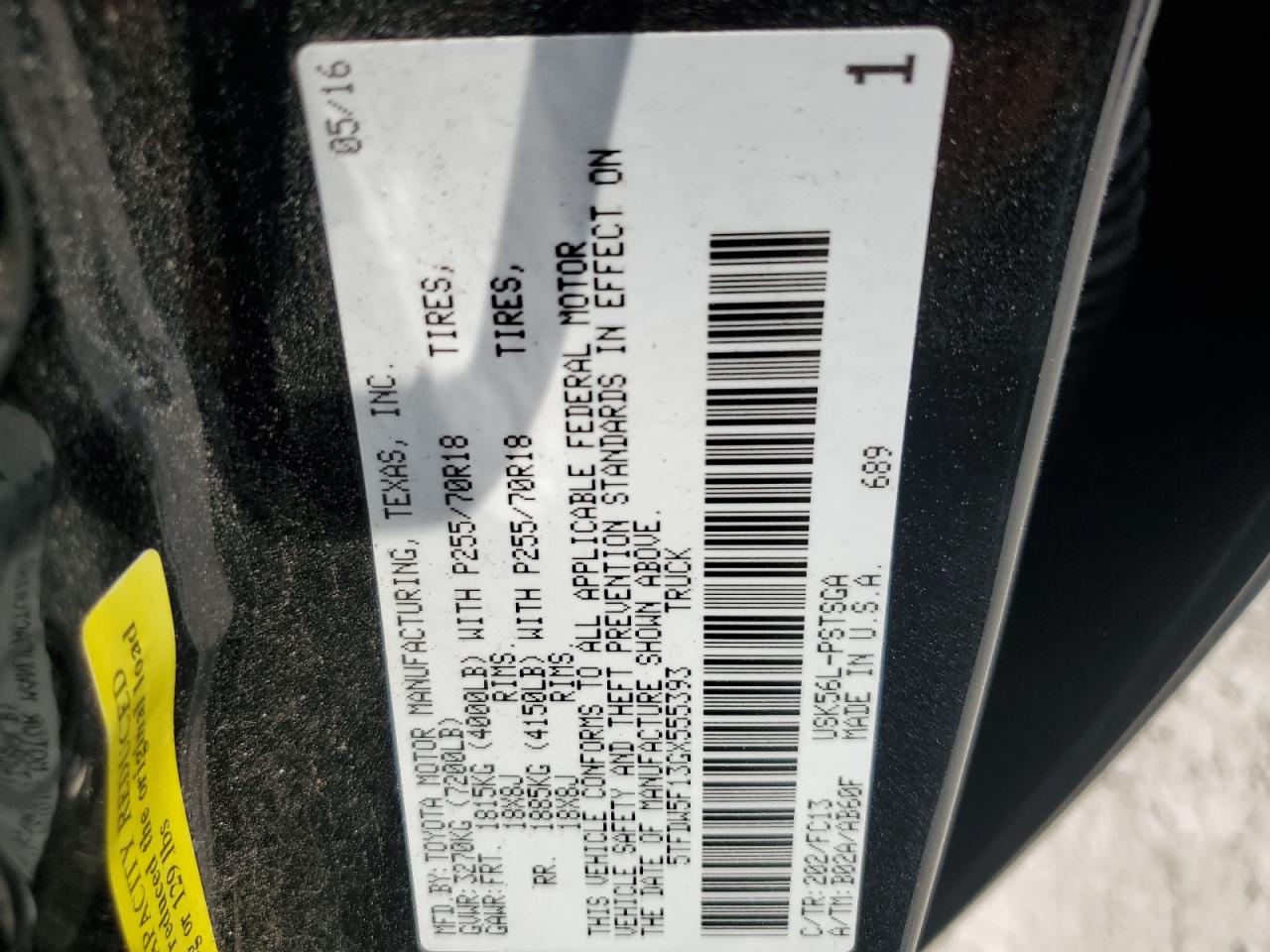 5TFDW5F13GX555393 2016 Toyota Tundra Crewmax Sr5