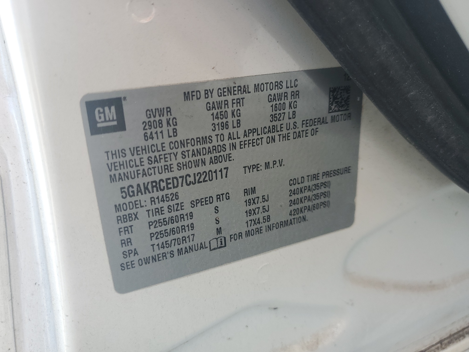 5GAKRCED7CJ220117 2012 Buick Enclave